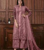 Mauve Butterfly Net Mehndisalwar Kameez