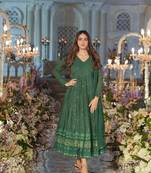  GREEN NIGHT STAR EMBROIDERED GEORGETTE SUIT SET 