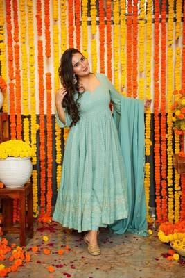  SKY NIGHT STAR EMBROIDERED GEORGETTE SUIT SET  4