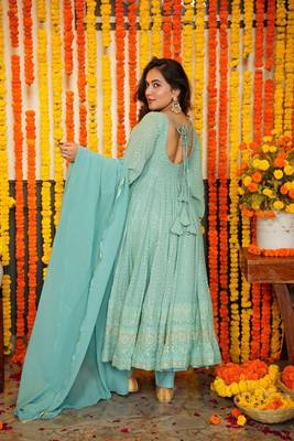 SKY NIGHT STAR EMBROIDERED GEORGETTE SUIT SET  6