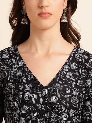 Black printed rayon ethnic-kurtis 7