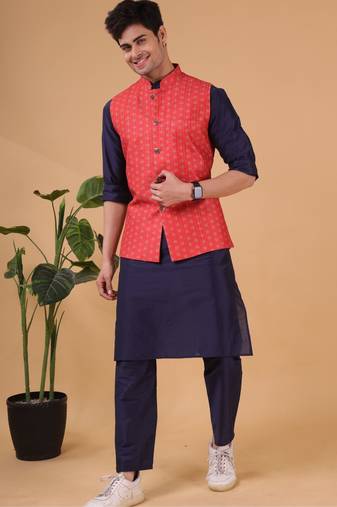 Shiwam ethnix men's kurta and pyajama with jacket set -thrisurr collection