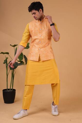 Shiwam ethnix men's kurta and pyajama with jacket set -thrisurr collection