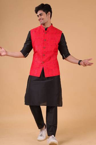 Shiwam ethnix men's kurta and pyajama with jacket set -thrisurr collection