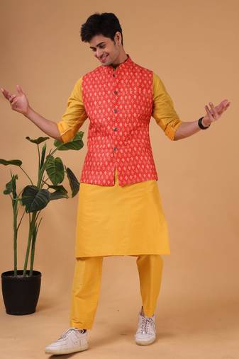 Shiwam ethnix men's kurta and pyajama with jacket set -thrisurr collection