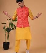 men's kurta and pyajama with jacket set -thrisurr collection