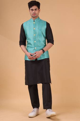 Shiwam ethnic men's cotton silk jacket  - jodhpur collection