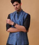 Shiwam ethnic men's cotton silk jacket  - jodhpur collection