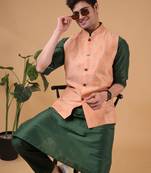 Shiwam ethnic men's cotton silk jacket  - jodhpur collection