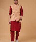 Shiwam ethnic men's cotton silk jacket  - jodhpur collection