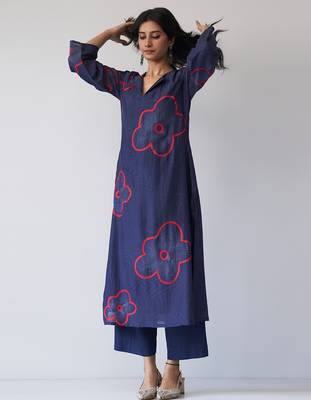 Twilight Blue Bemberg Silk Co-ord Set 1