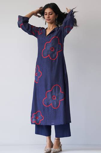 Twilight Blue Bemberg Silk Co-ord Set