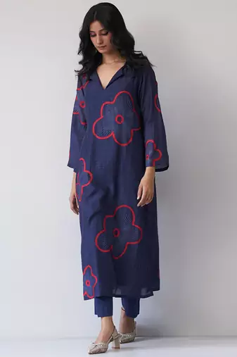 Twilight Blue Bemberg Silk Co-ord Set