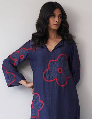 Twilight Blue Bemberg Silk Co-ord Set 3