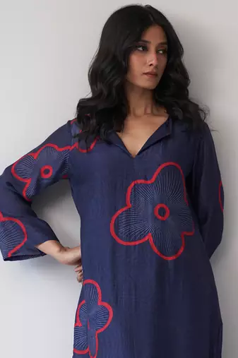 Twilight Blue Bemberg Silk Co-ord Set