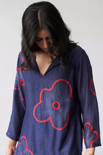 Twilight Blue Bemberg Silk Co-ord Set