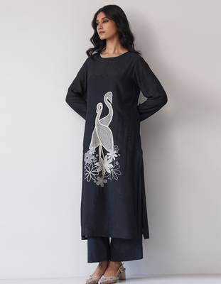 Black Bemberg Silk Co-ord Set 3