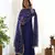 Royal Blue Colour Fox Georgette Fabric Maxi Gown With Fancy Sleeve, Embroidery Work Dupatta And Pent