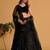 Mesmerizing Black Mirror Work Organza Reception Wear Lehenga Choli