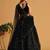 Mesmerizing Black Mirror Work Organza Reception Wear Lehenga Choli