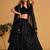 Mesmerizing Black Mirror Work Organza Reception Wear Lehenga Choli
