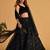 Mesmerizing Black Mirror Work Organza Reception Wear Lehenga Choli