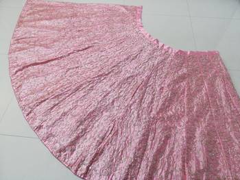 Baby Pink Cording Dori With Zari Thread And 3Mm Sequence Embroidered Malai Satin Silk Lehenga 8