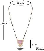 Jfl - jewellery for less traditional silver plated heart shaped pendant mangalsutra for women