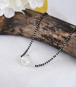 Jfl - jewellery for less traditional ethnic silver plated jali ball handcrafted mangalsutra for women