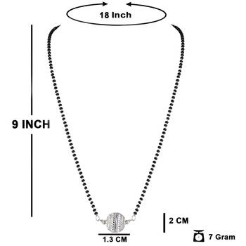Jfl - jewellery for less traditional ethnic silver plated jali ball handcrafted mangalsutra for women 5