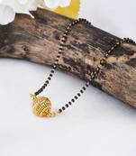 Jfl - jewellery for less traditional ethnic gold plated jali ball handcrafted mangalsutra for women