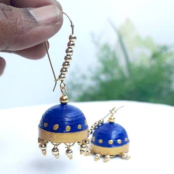 Quilled jhumkas hanging earrings2 2