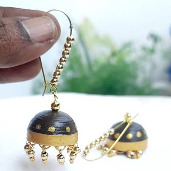 Quilled jhumkas hanging earrings3 2