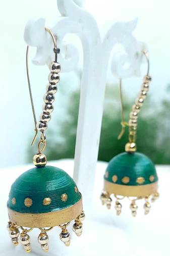 Quilled jhumkas hanging earrings4