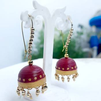 Quilled jhumkas hanging earrings6 1
