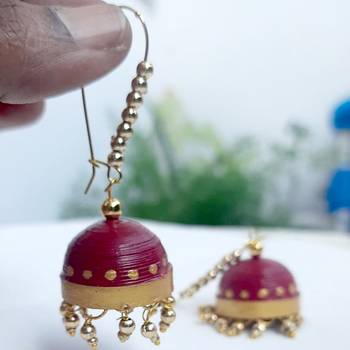Quilled jhumkas hanging earrings6 2