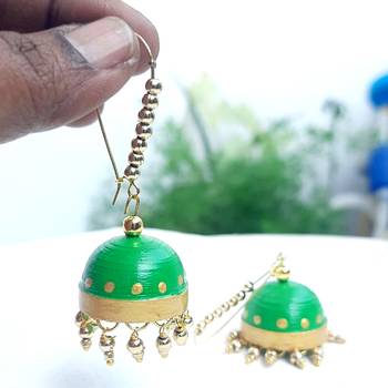 Quilled jhumkas hanging earrings9 2