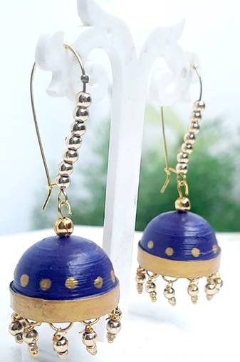 Quilled jhumkas hanging earrings11