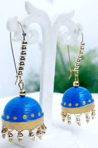 Quilled jhumkas hanging earrings12