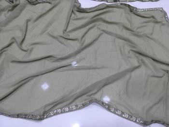 Mehndi Green Sequin Embroidered Georgette indian Designer Mehendi Ceremony Ethnic Lehenga 8