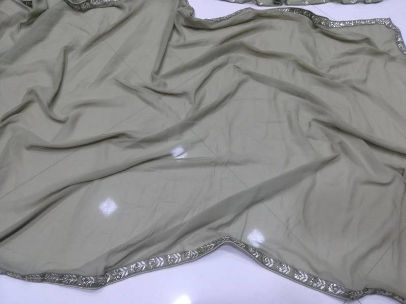 Mehndi Green Sequin Embroidered Georgette indian Designer Mehendi Ceremony Ethnic Lehenga