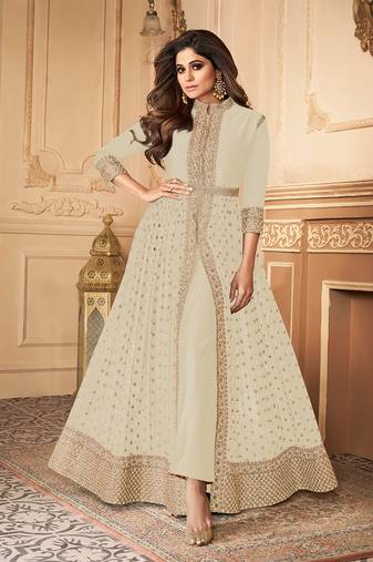 Crinkle Chiffon Black Swrovski Work Festive Salwar Suit