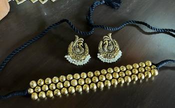 Golden Beaded Choker Set 2