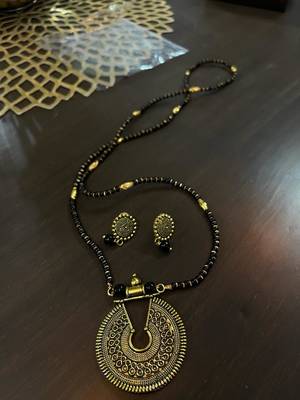 Oxidised Metal Antique Gold Mangalsutra 2