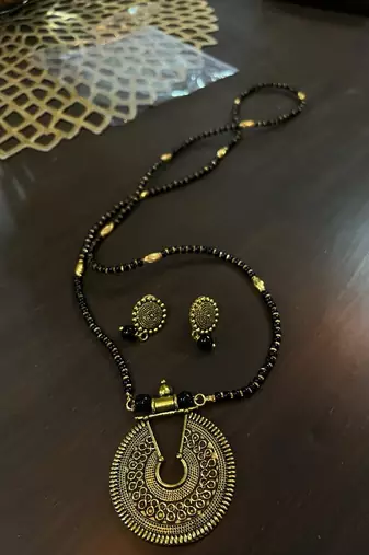 Oxidised Metal Antique Gold Mangalsutra
