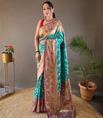 Paithani And Patola Fusion Meenakari Pallu And Elegant Border 