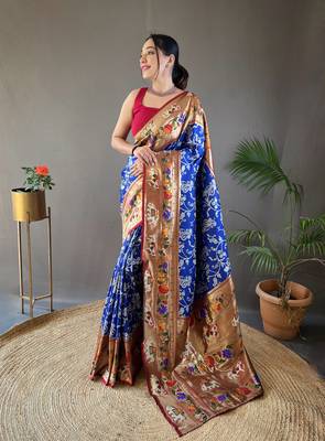 Paithani And Patola Fusion Meenakari Pallu And Elegant Border 1