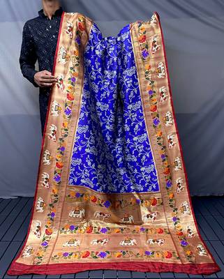 Paithani And Patola Fusion Meenakari Pallu And Elegant Border 4