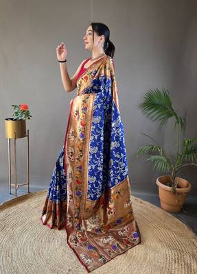Paithani And Patola Fusion Meenakari Pallu And Elegant Border 5