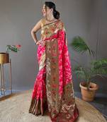 Paithani And Patola Fusion Meenakari Pallu And Elegant Border